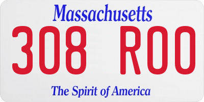 MA license plate 308RO0