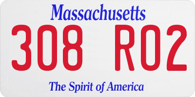 MA license plate 308RO2