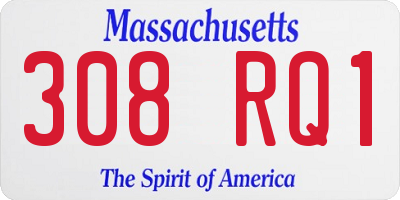 MA license plate 308RQ1