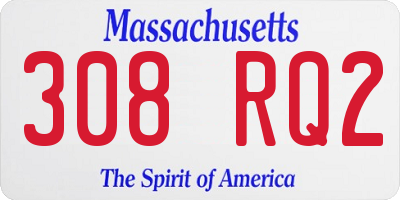 MA license plate 308RQ2