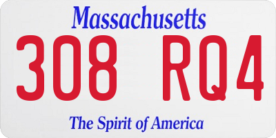 MA license plate 308RQ4