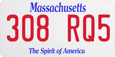 MA license plate 308RQ5