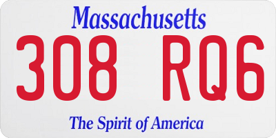 MA license plate 308RQ6