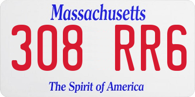 MA license plate 308RR6