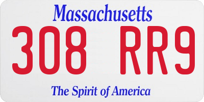 MA license plate 308RR9