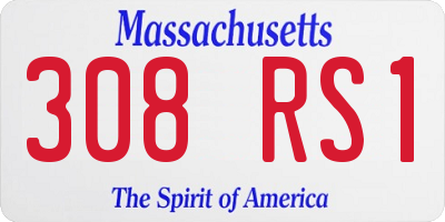 MA license plate 308RS1