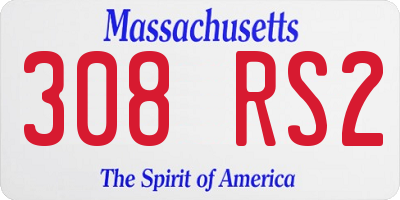 MA license plate 308RS2