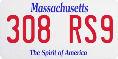 MA license plate 308RS9