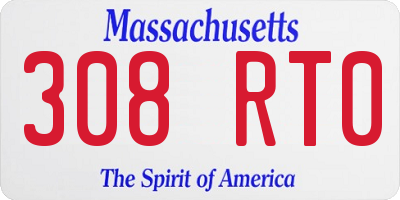 MA license plate 308RT0
