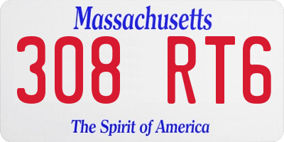 MA license plate 308RT6