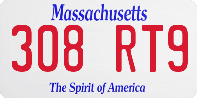 MA license plate 308RT9