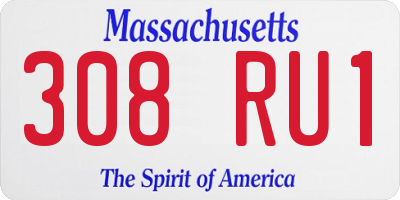 MA license plate 308RU1