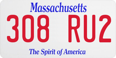 MA license plate 308RU2