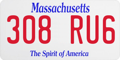 MA license plate 308RU6