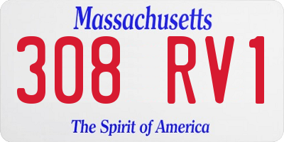 MA license plate 308RV1