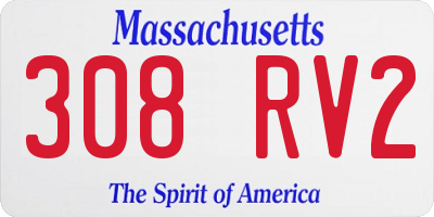 MA license plate 308RV2