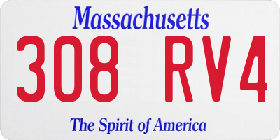 MA license plate 308RV4