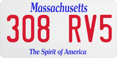 MA license plate 308RV5