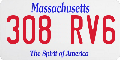 MA license plate 308RV6