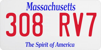 MA license plate 308RV7