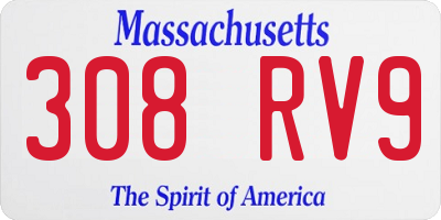 MA license plate 308RV9