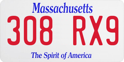 MA license plate 308RX9