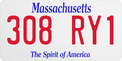 MA license plate 308RY1