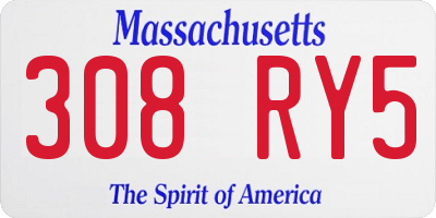 MA license plate 308RY5