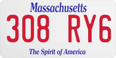 MA license plate 308RY6