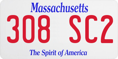 MA license plate 308SC2