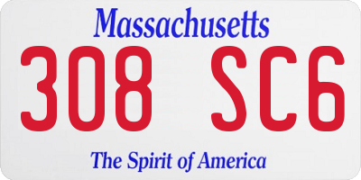 MA license plate 308SC6