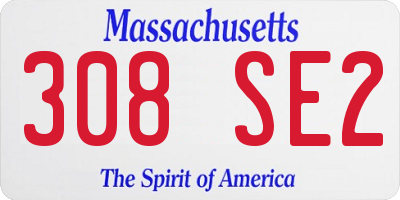 MA license plate 308SE2