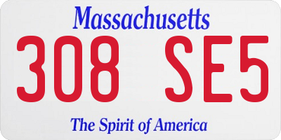MA license plate 308SE5