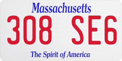MA license plate 308SE6