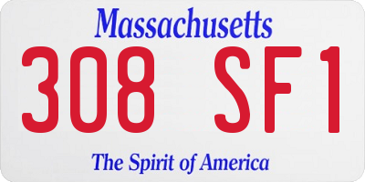 MA license plate 308SF1