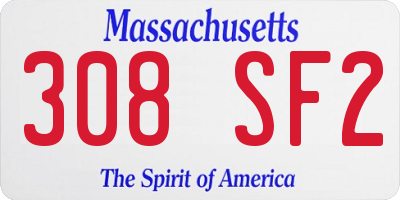 MA license plate 308SF2