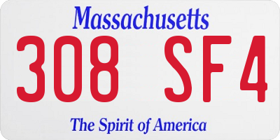 MA license plate 308SF4