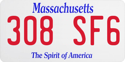MA license plate 308SF6