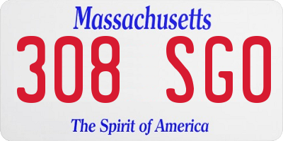 MA license plate 308SG0