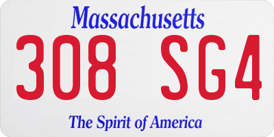 MA license plate 308SG4
