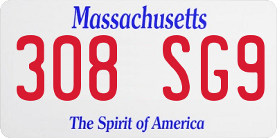 MA license plate 308SG9