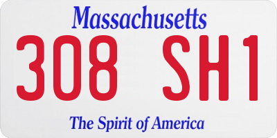 MA license plate 308SH1