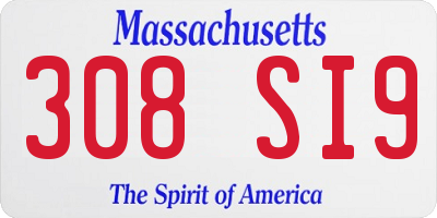 MA license plate 308SI9
