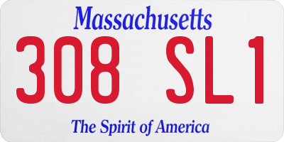 MA license plate 308SL1