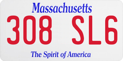 MA license plate 308SL6