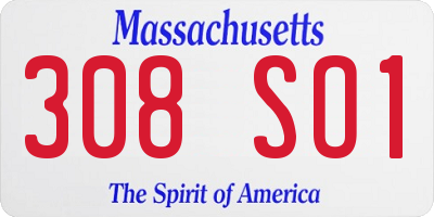 MA license plate 308SO1
