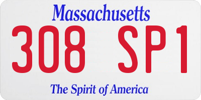 MA license plate 308SP1