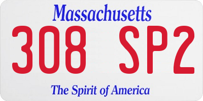 MA license plate 308SP2