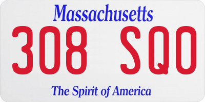 MA license plate 308SQ0