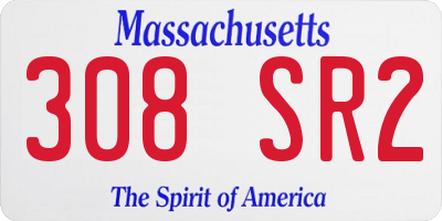 MA license plate 308SR2